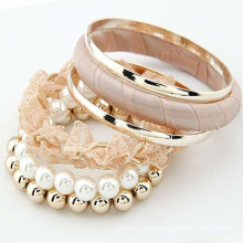 Süße rosa Multilayers Spitze-Armbänder Perlen-Armbänder Armbänder BA40